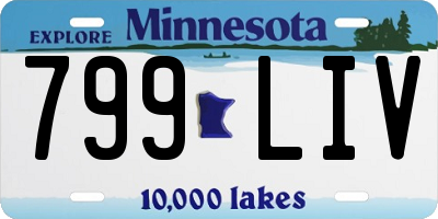 MN license plate 799LIV