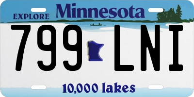 MN license plate 799LNI