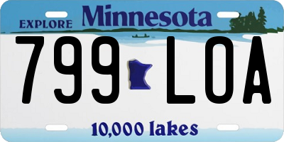 MN license plate 799LOA