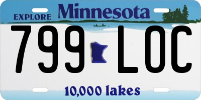 MN license plate 799LOC