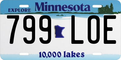 MN license plate 799LOE