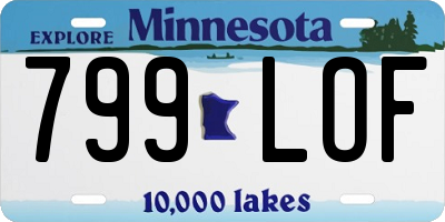 MN license plate 799LOF
