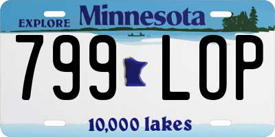 MN license plate 799LOP