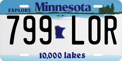 MN license plate 799LOR