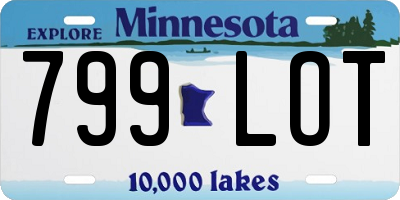 MN license plate 799LOT