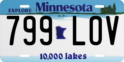 MN license plate 799LOV
