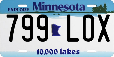 MN license plate 799LOX