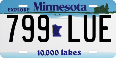 MN license plate 799LUE