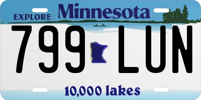 MN license plate 799LUN