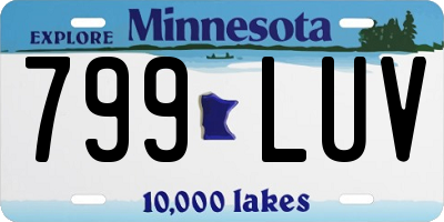 MN license plate 799LUV