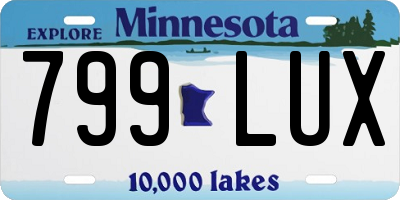 MN license plate 799LUX
