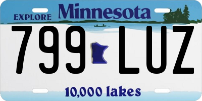 MN license plate 799LUZ