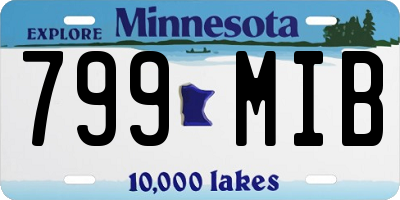 MN license plate 799MIB