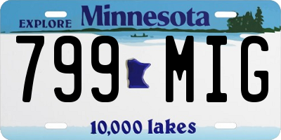 MN license plate 799MIG