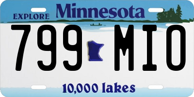 MN license plate 799MIO