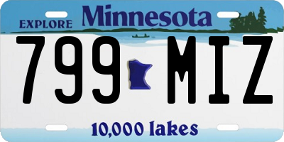 MN license plate 799MIZ