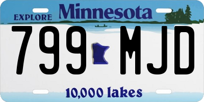 MN license plate 799MJD
