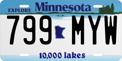 MN license plate 799MYW