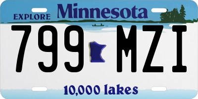 MN license plate 799MZI