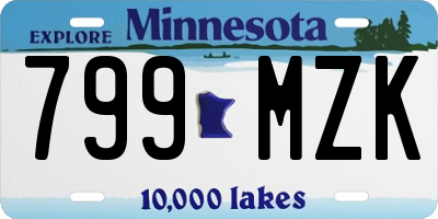 MN license plate 799MZK