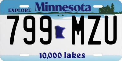 MN license plate 799MZU