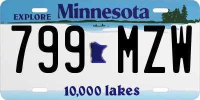 MN license plate 799MZW