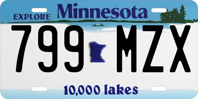 MN license plate 799MZX