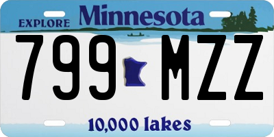 MN license plate 799MZZ