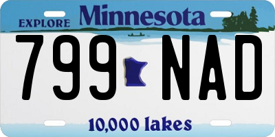 MN license plate 799NAD