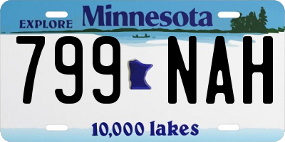 MN license plate 799NAH