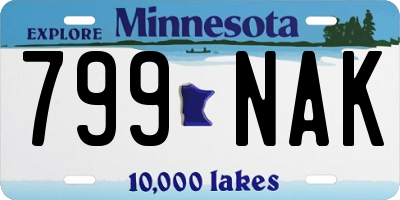 MN license plate 799NAK