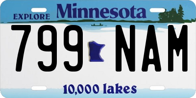 MN license plate 799NAM