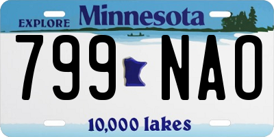 MN license plate 799NAO