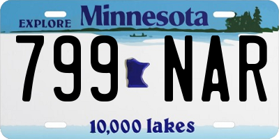 MN license plate 799NAR