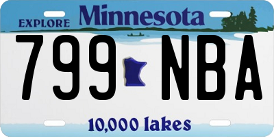 MN license plate 799NBA
