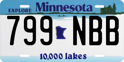 MN license plate 799NBB