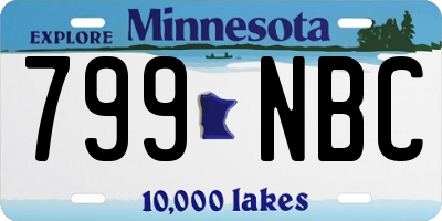 MN license plate 799NBC