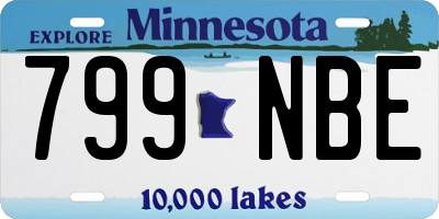 MN license plate 799NBE