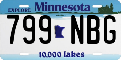 MN license plate 799NBG