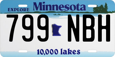 MN license plate 799NBH