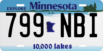MN license plate 799NBI