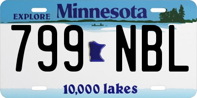 MN license plate 799NBL