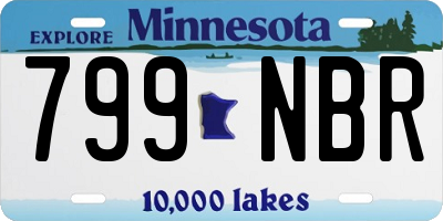 MN license plate 799NBR