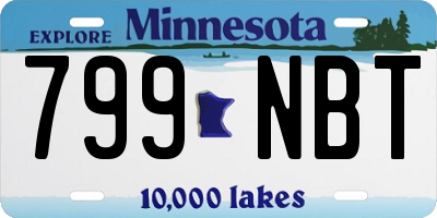 MN license plate 799NBT