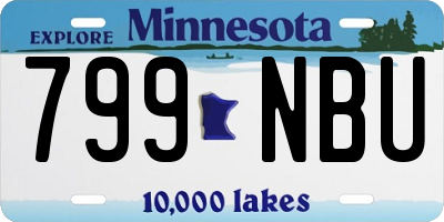 MN license plate 799NBU