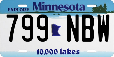 MN license plate 799NBW