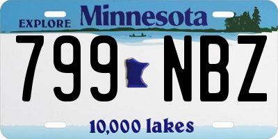 MN license plate 799NBZ