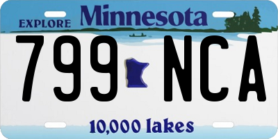 MN license plate 799NCA