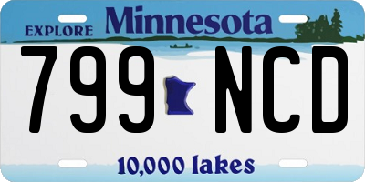 MN license plate 799NCD