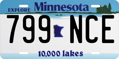 MN license plate 799NCE
